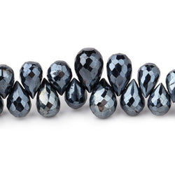 7x4-10x7mm Mystic Black Spinel Faceted Tear Drop Beads 8 inch 64 pieces AA (ONLINE ORDER ONLY)
