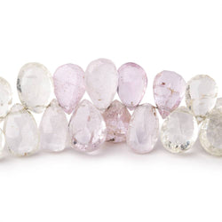 7x4-12x8mm Kunzite and Hiddenite Faceted Pear Beads 9 inch 58 pieces (ONLINE ORDER ONLY)