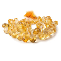 7x4-23x9mm Citrine Faceted Tear Drop Beads 8 inch 66 pieces AA Grade (ONLINE ORDER ONLY)