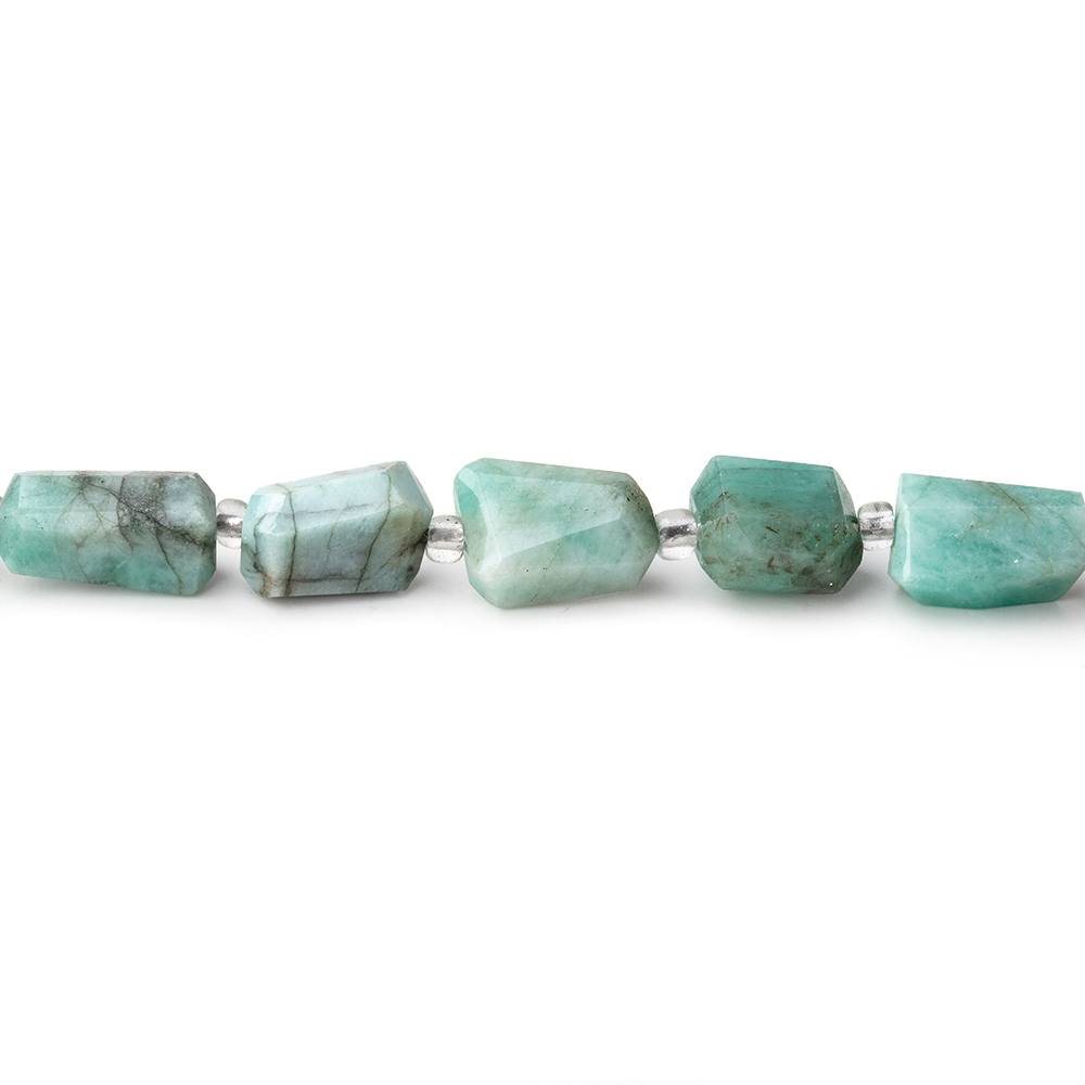 7x5-10x5mm Brazilian Emerald faceted nugget beads 14 inch 33 pieces (ONLINE ORDER ONLY)