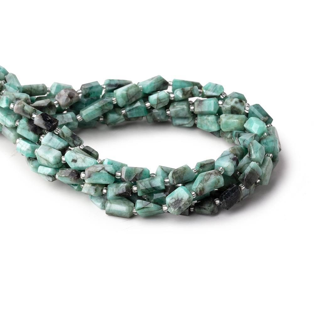 7x5-10x5mm Brazilian Emerald faceted nugget beads 14 inch 33 pieces (ONLINE ORDER ONLY)