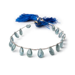 7x5-10x6mm Grey Blue Sapphire Faceted Pear Beads 6.5 inch 17 pieces (ONLINE ORDER ONLY)