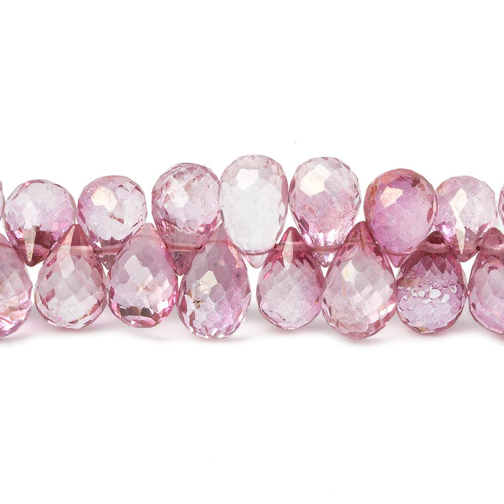 7x5-10x6mm Mystic Pink Topaz Faceted Tear Drop Beads 8 inch 74 pieces (ONLINE ORDER ONLY)