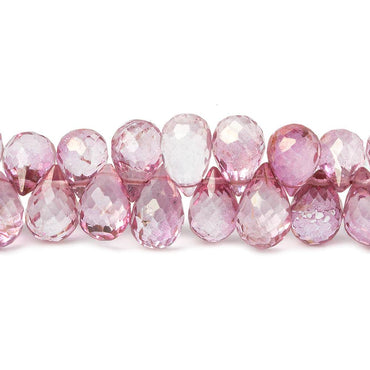 7x5-10x6mm Mystic Pink Topaz Faceted Tear Drop Beads 8 inch 74 pieces (ONLINE ORDER ONLY)