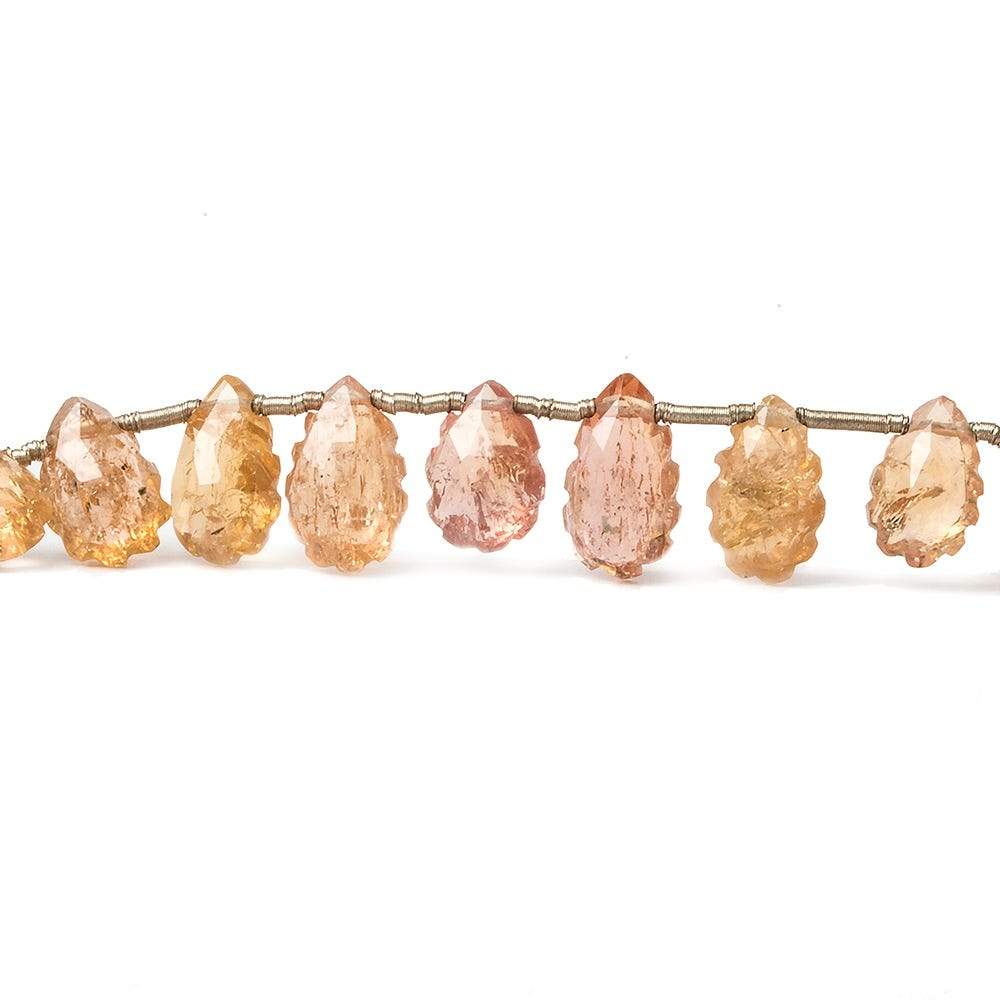 7x5-10x6mm Precious and Imperial Topaz Scalloped Pears 8 inch 29 Beads (ONLINE ORDER ONLY)
