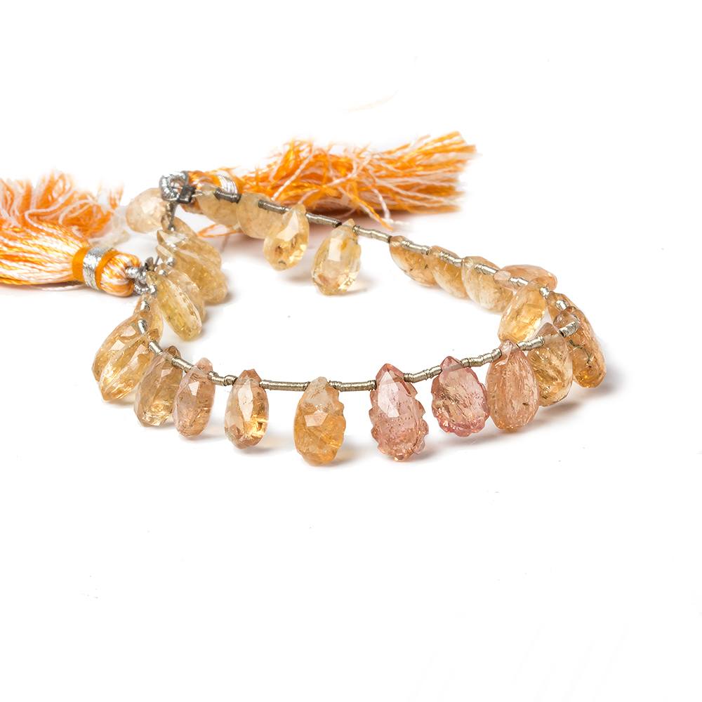 7x5-10x6mm Precious and Imperial Topaz Scalloped Pears 8 inch 29 Beads (ONLINE ORDER ONLY)