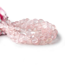 7x5-10x6mm Rose Quartz checkerboard faceted ovals 8 inch 20 beads A (ONLINE ORDER ONLY)