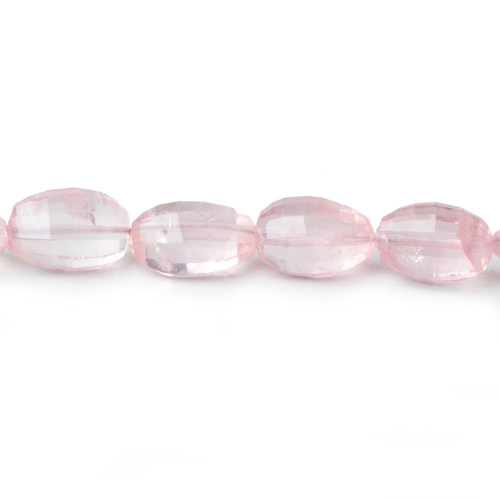 7x5-10x6mm Rose Quartz checkerboard faceted ovals 8 inch 20 beads A (ONLINE ORDER ONLY)