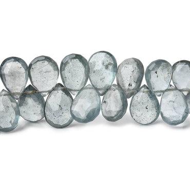 7x5-10x7mm Moss Aquamarine Faceted Pear Beads 8 inch 68 pieces AA (ONLINE ORDER ONLY)