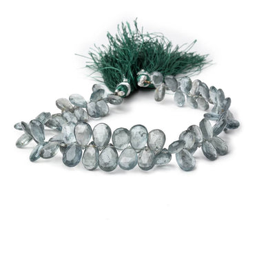 7x5-10x7mm Moss Aquamarine Faceted Pear Beads 8 inch 68 pieces AA (ONLINE ORDER ONLY)