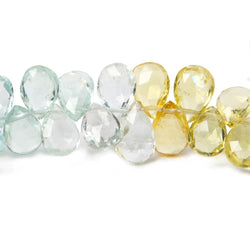 7x5-10x7mm Multi Beryl faceted pear beads 7.5 inches 74 pieces AAA (ONLINE ORDER ONLY)