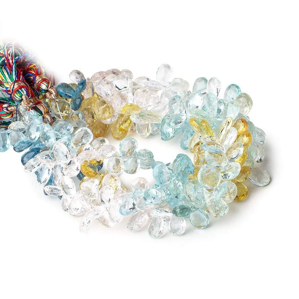 7x5-10x7mm Multi Beryl faceted pear beads 7.5 inches 74 pieces AAA (ONLINE ORDER ONLY)