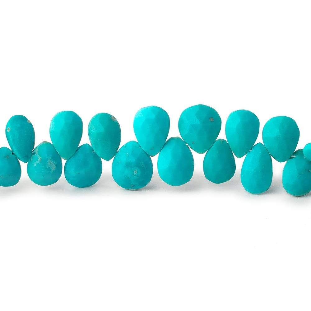 7x5-10x7mm Sleeping Beauty Turquoise faceted pear beads 8.5 inch 58 pieces (ONLINE ORDER ONLY)