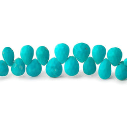 7x5-10x7mm Sleeping Beauty Turquoise faceted pear beads 8.5 inch 58 pieces (ONLINE ORDER ONLY)