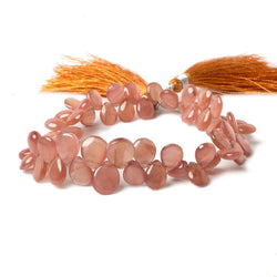 5x7-6x8mm Rhodochrosite plain pear beads 8 inch 57 pieces AA grade (ONLINE ORDER ONLY)