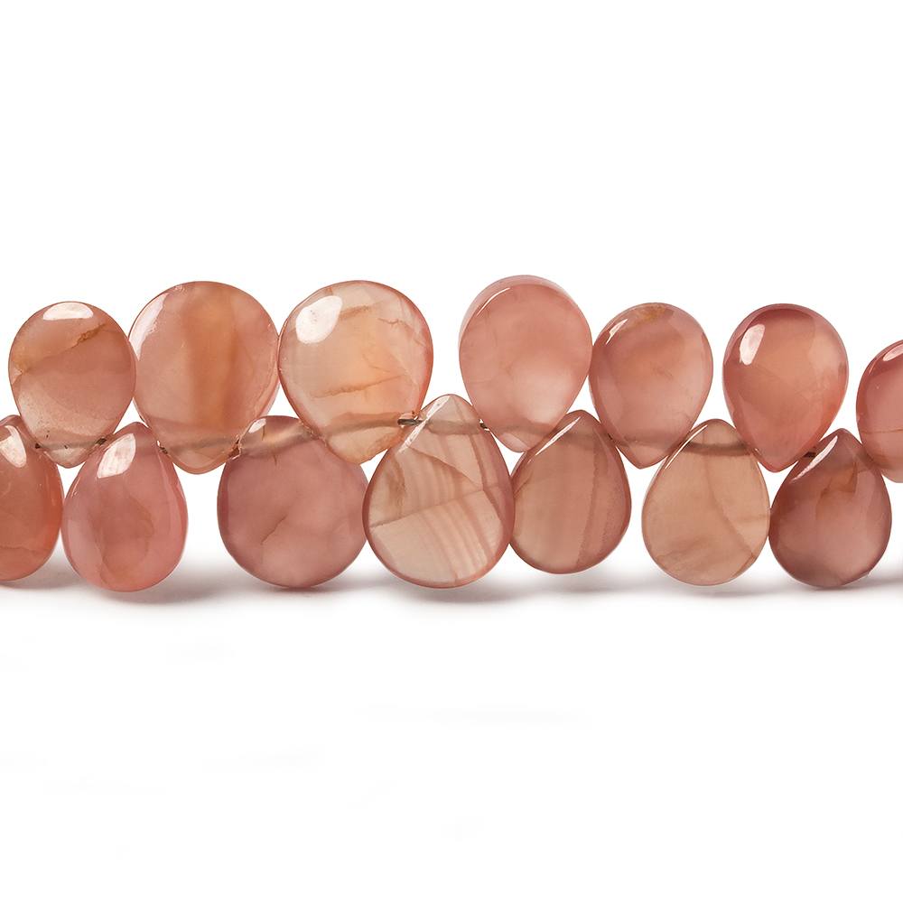 5x7-6x8mm Rhodochrosite plain pear beads 8 inch 57 pieces AA grade (ONLINE ORDER ONLY)