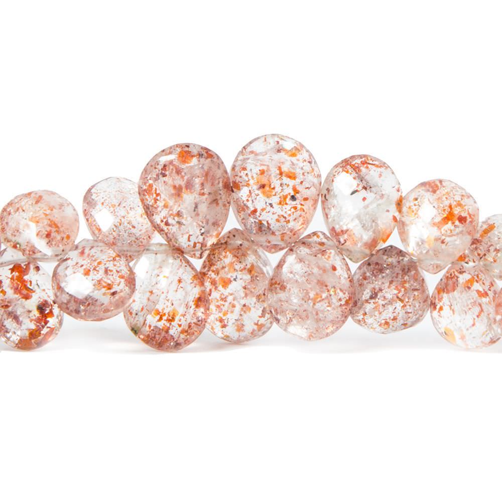 7x5-10x8mm Sunstone faceted pear Beads 8 inch 62 pieces (ONLINE ORDER ONLY)