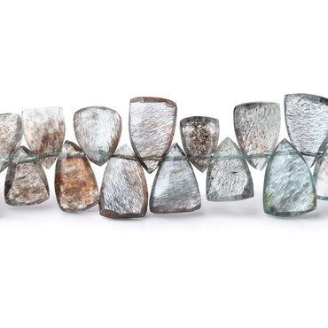 7x5-11x6mm Moss Aquamarine Top Drilled Faceted Points 7 inch 58 Beads (ONLINE ORDER ONLY)