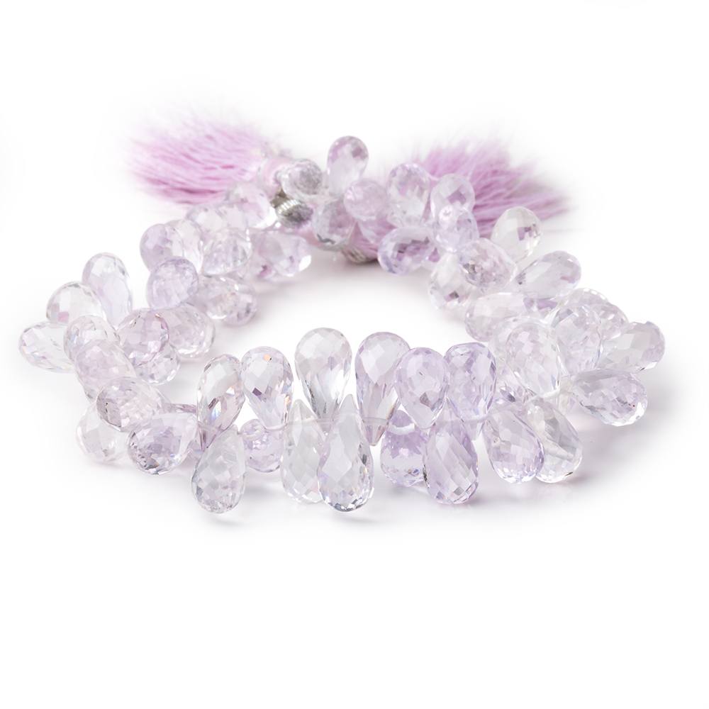 7x5-11x6mm Pink Amethyst Faceted Tear Drops 8 inch 70 Beads AA (ONLINE ORDER ONLY)