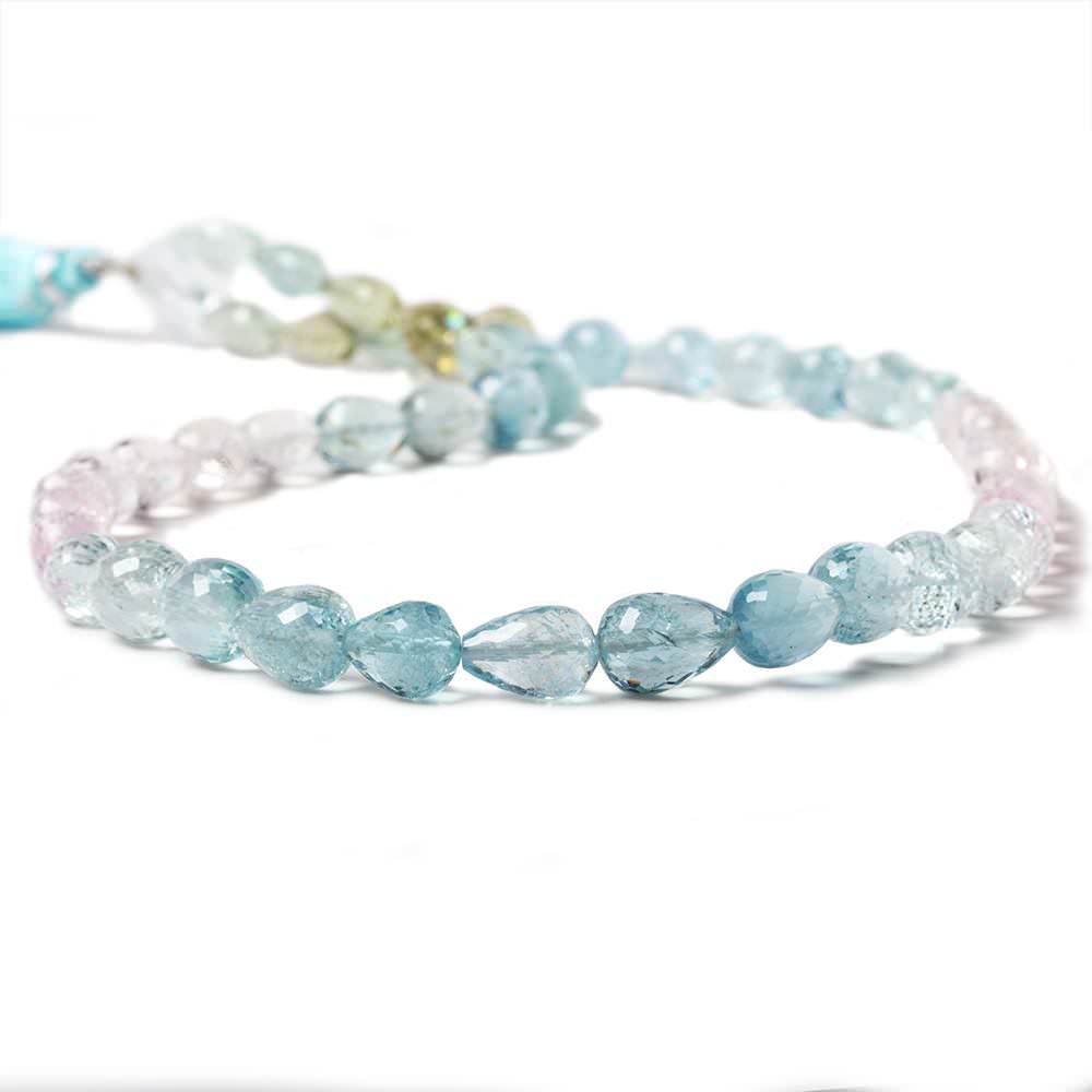 7x5-11x7mm Multi Beryl straight drill faceted tear drops 47 beads 17 in. A Grade (ONLINE ORDER ONLY)