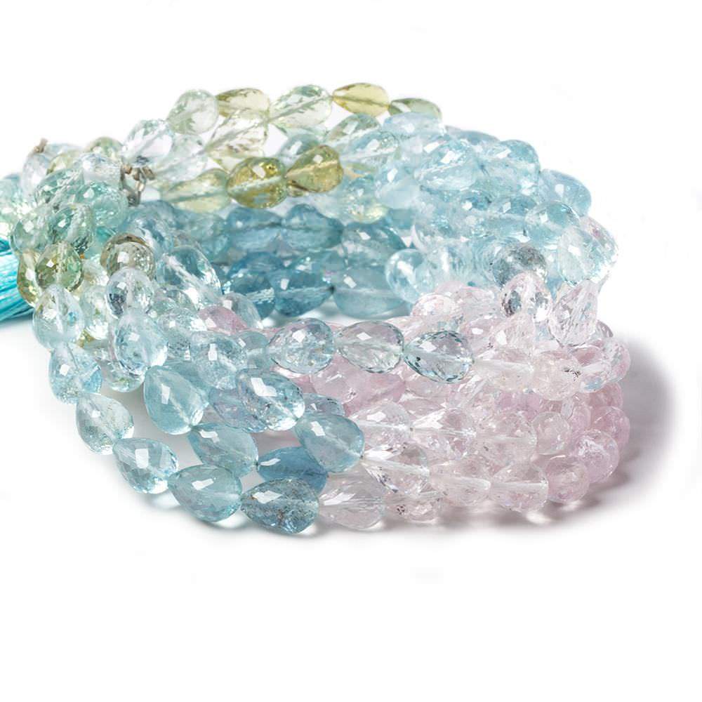 7x5-11x7mm Multi Beryl straight drill faceted tear drops 47 beads 17 in. A Grade (ONLINE ORDER ONLY)