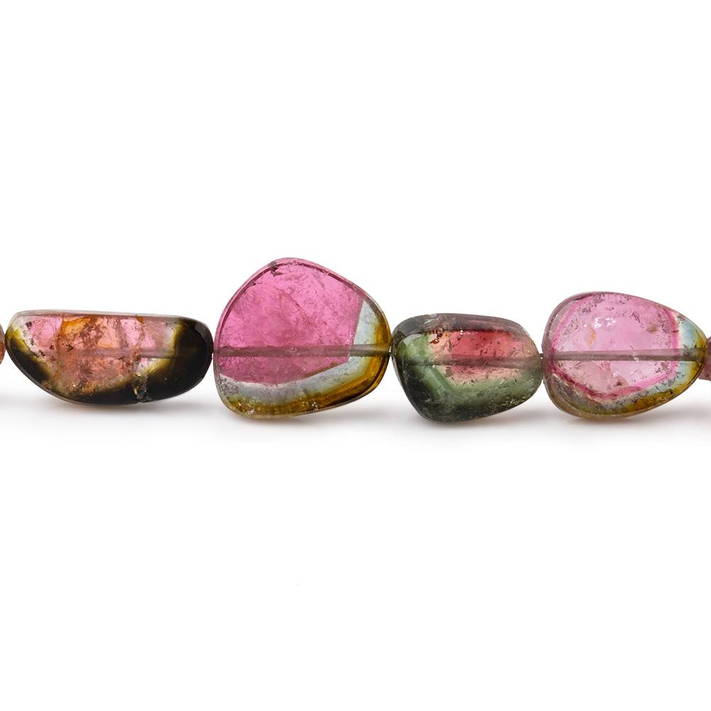 7x5-12.5x11mm Watermelon Tourmaline Slice Beads 17 inch 43 pieces AAA (ONLINE ORDER ONLY)