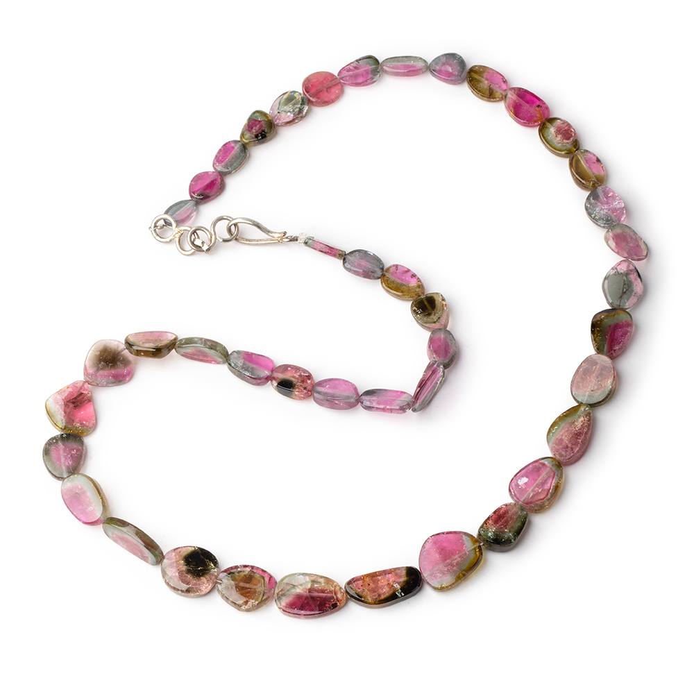 7x5-12.5x11mm Watermelon Tourmaline Slice Beads 17 inch 43 pieces AAA (ONLINE ORDER ONLY)