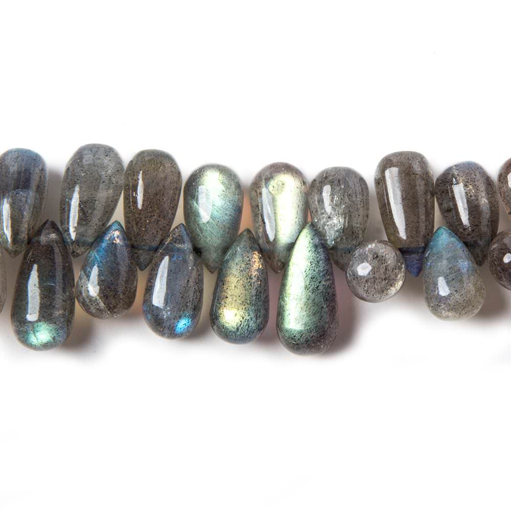 7x5-12x6mm Labradorite Plain Tear Drop Beads 8.25 inch 60 pieces (ONLINE ORDER ONLY)