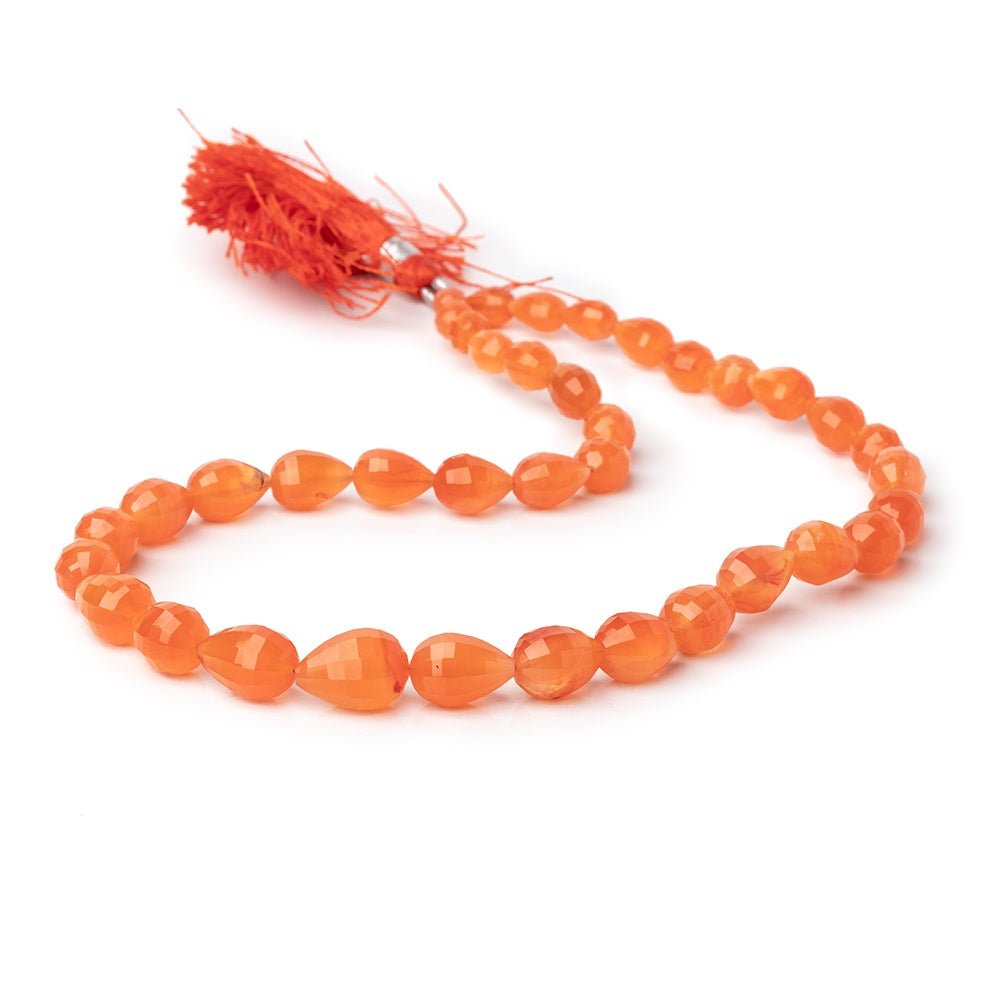 7x5-13x9mm Carnelian Straight Drilled Tear Drop Beads 14 inch 38 pieces (ONLINE ORDER ONLY)