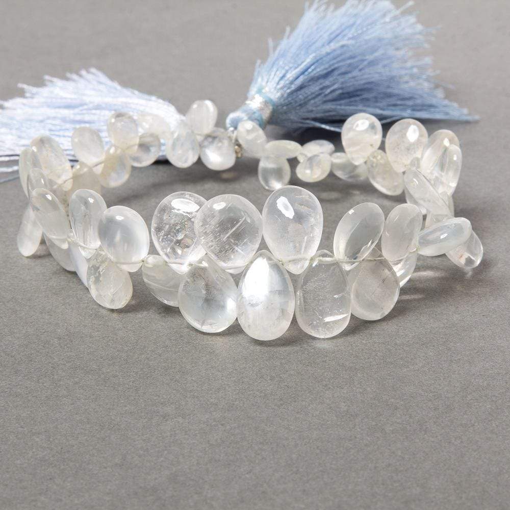 7x5-14x10mm Ceylon Moonstone plain pear beads 8 inch 53 pieces AAA grade (ONLINE ORDER ONLY)