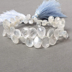 7x5-14x10mm Ceylon Moonstone plain pear beads 8 inch 53 pieces AAA grade (ONLINE ORDER ONLY)
