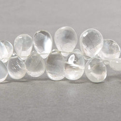 7x5-14x10mm Ceylon Moonstone plain pear beads 8 inch 53 pieces AAA grade (ONLINE ORDER ONLY)