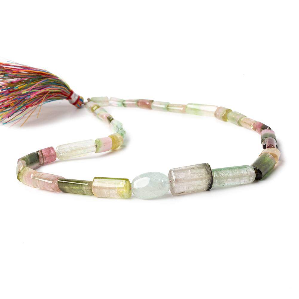 7x5-15x11mm Afghani Tourmaline Plain Tube Beads 16 inch 37 pieces (ONLINE ORDER ONLY)