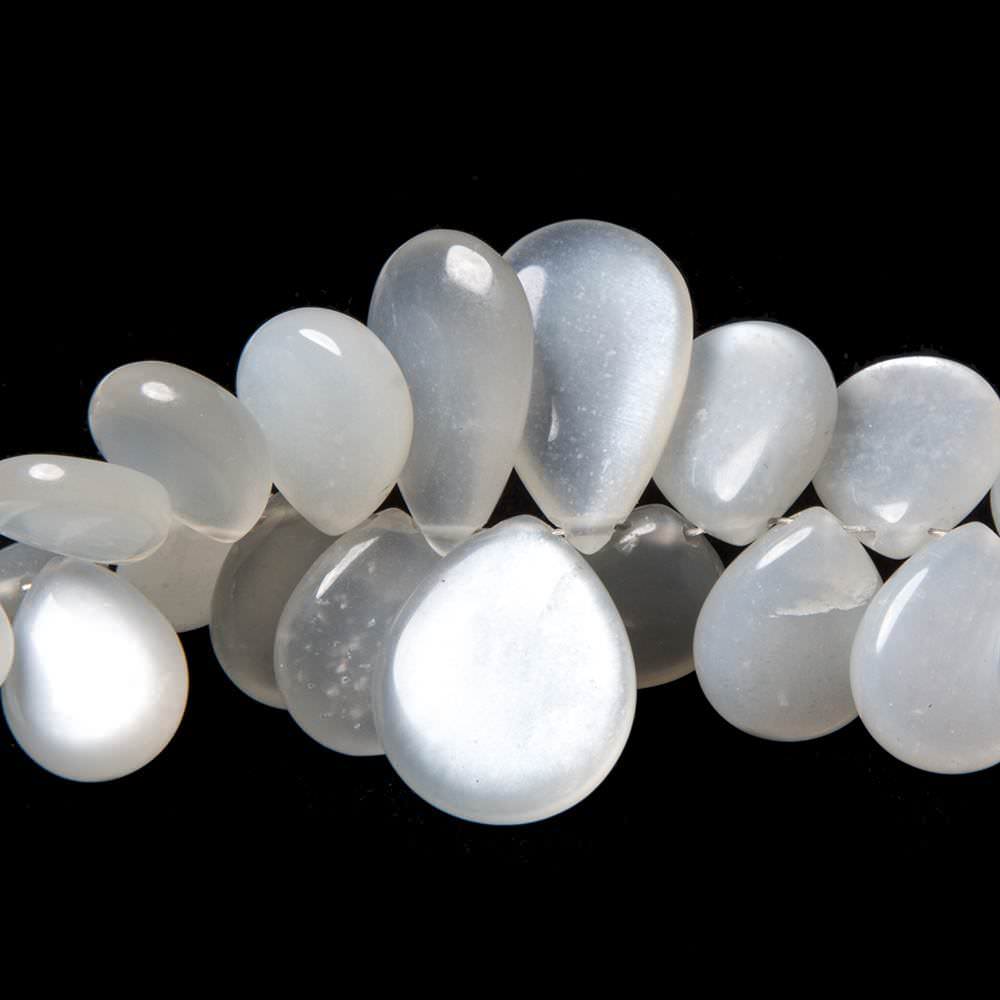 9x7-16x12mm Ceylon White Moonstone plain pear beads 16 inch 94 pieces (ONLINE ORDER ONLY)