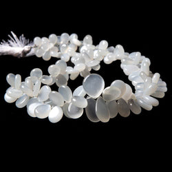 9x7-16x12mm Ceylon White Moonstone plain pear beads 16 inch 94 pieces (ONLINE ORDER ONLY)