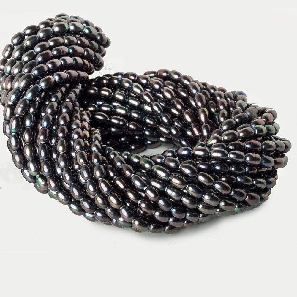 7x5mm Peacock Large Hole Oval Freshwater Pearls 15inch 48pcs (ONLINE ORDER ONLY)