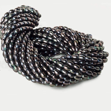 7x5mm Peacock Large Hole Oval Freshwater Pearls 15inch 48pcs (ONLINE ORDER ONLY)