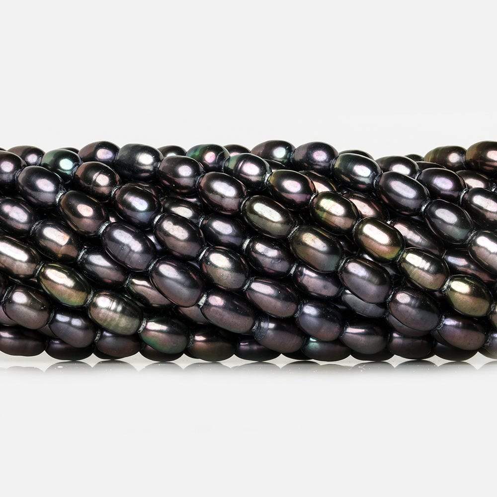 7x5mm Peacock Large Hole Oval Freshwater Pearls 15inch 48pcs (ONLINE ORDER ONLY)