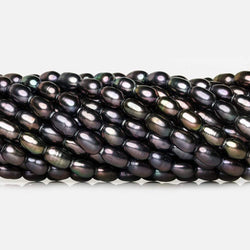 7x5mm Peacock Large Hole Oval Freshwater Pearls 15inch 48pcs (ONLINE ORDER ONLY)
