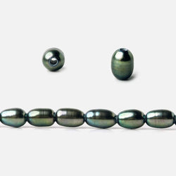 8x5mm Pistachio Peacock Large Hole Oval Freshwater Pearls 15inch 48pcs (ONLINE ORDER ONLY)