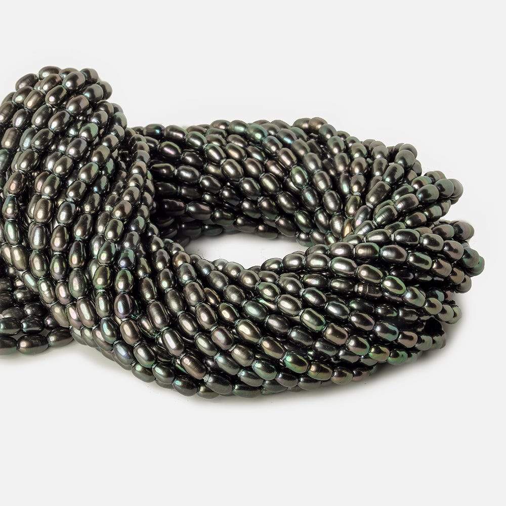 7x5mm Platinum Iridescent Large Hole Oval Freshwater Pearls 15inch 48 pcs (ONLINE ORDER ONLY)