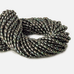 7x5mm Platinum Iridescent Large Hole Oval Freshwater Pearls 15inch 48 pcs (ONLINE ORDER ONLY)