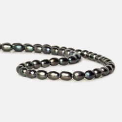 7x5mm Platinum Iridescent Large Hole Oval Freshwater Pearls 15inch 48 pcs (ONLINE ORDER ONLY)