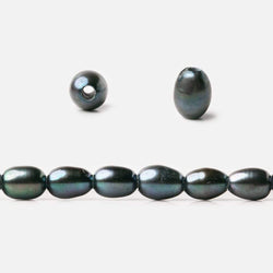 7x5Platinum Peacock Large Hole Oval Freshwater Pearls 15 inch 48 pcs (ONLINE ORDER ONLY)