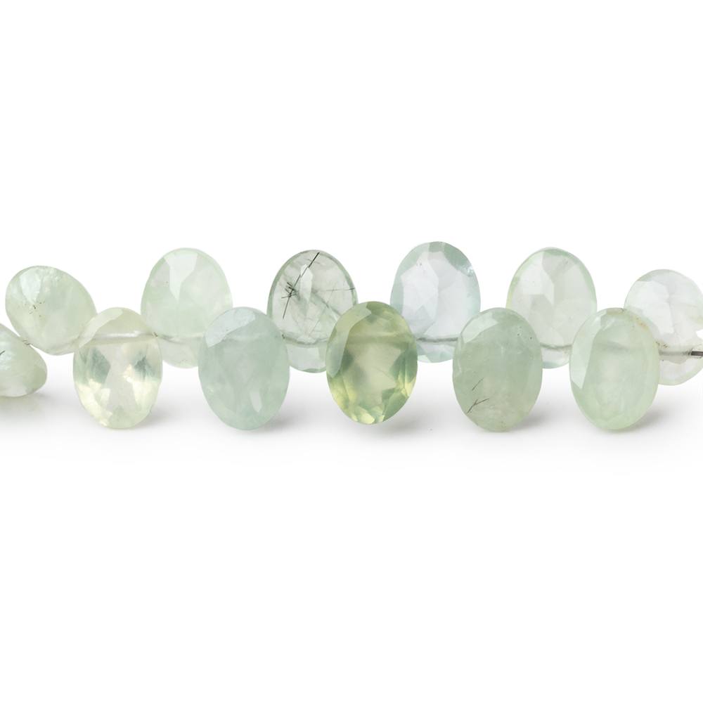 7x5-8x6mm Prehnite Pavilion Faceted Oval Beads 8 inch 48 pieces (ONLINE ORDER ONLY)