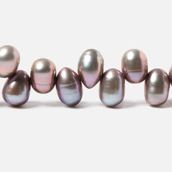 7x5-8x6mm Rose' Silver Top Drilled Oval Freshwater Pearl 16 inch 86 pieces (ONLINE ORDER ONLY)