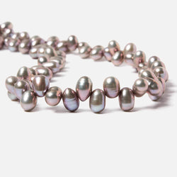 7x5-8x6mm Rose' Silver Top Drilled Oval Freshwater Pearl 16 inch 86 pieces (ONLINE ORDER ONLY)