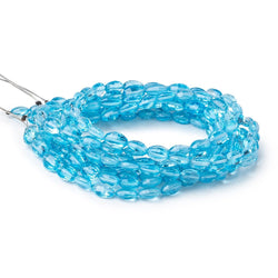 7x5-8x6mm Swiss Blue Topaz Faceted Oval Beads 15 inch 45 pieces AAA (ONLINE ORDER ONLY)