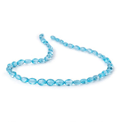 7x5-8x6mm Swiss Blue Topaz Faceted Oval Beads 15 inch 45 pieces AAA (ONLINE ORDER ONLY)