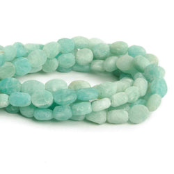7x5-8x7mm Frosted Amazonite straight drilled plain nugget beads 7.5 inch 17 pieces (ONLINE ORDER ONLY)